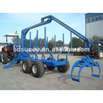 SD SUNCO 5T Timber Trailer with Crane Combined with Tractor with CE Certificate in China sell worldwide